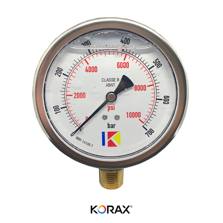 Manômetro INOX (GLICERINA) 100MM NPT VERTICAL