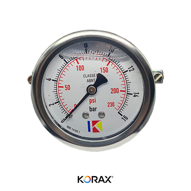 Manômetro INOX (GLICERINA) 63MM NPT HORIZONTAL