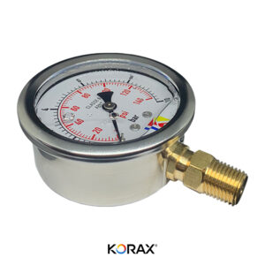 Manômetro INOX (GLICERINA) 63MM NPT VERTICAL